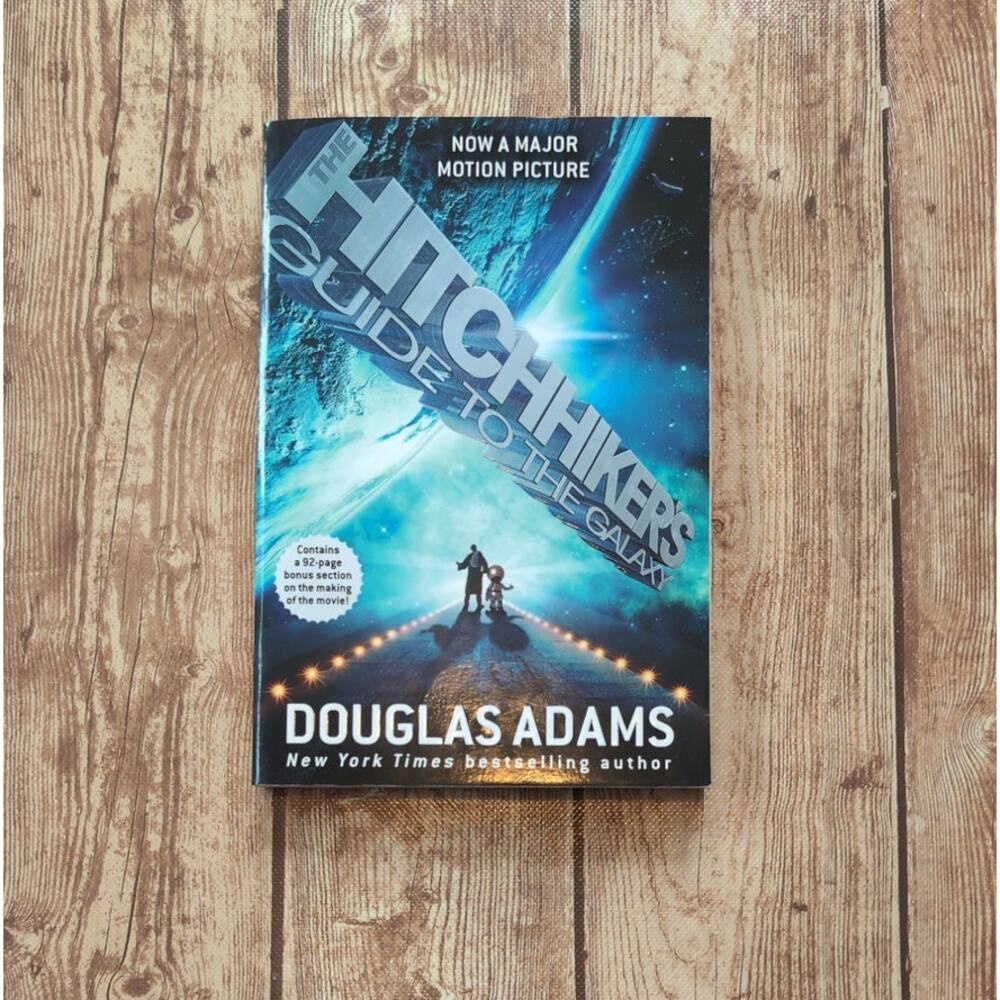 The Hitchhiker's Guide to the Galaxy by Douglas Adams - Paperback Book - Movie